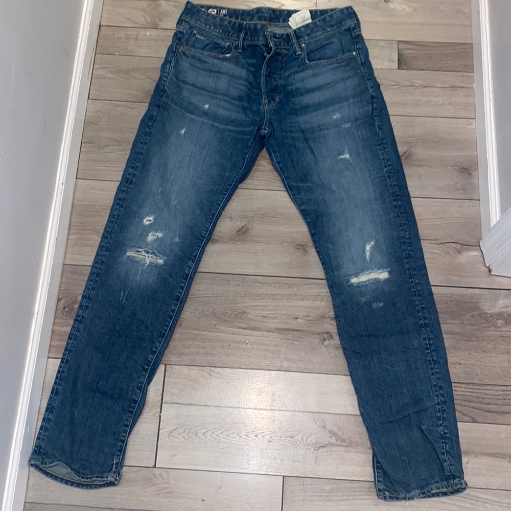 Mens slim straight jeans size 32 length 34